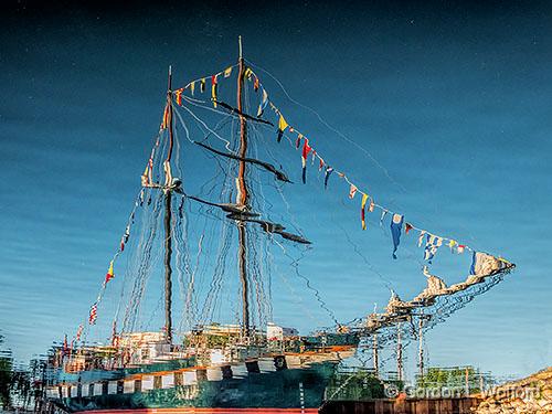 Fair Jeanne Reflected_DSCF04250.jpg - Photographed at the Tall Ships 1812 Tour in Brockville, Ontario, Canada.